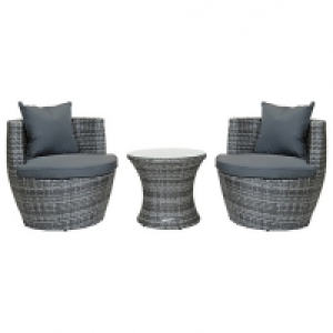 Charles Bentley 3 Piece Ratten Stacking Garden Furniture Set