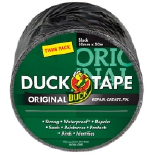 Duck Tape Original Black 50mm x 25m Twin Pack £15.00