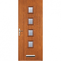 Wickes  Euramax 4 Square Oak Right Hand Composite Door 920mm x 2100m