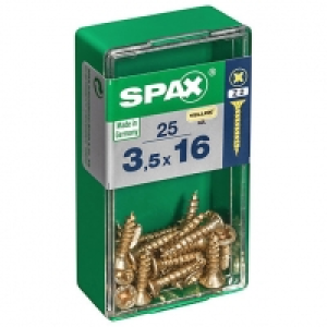 Spax Pz Countersunk Zinc Yellow Screws - 3.5 X 16mm Pack Of  £1.59
