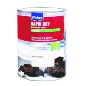 Wickes Rapid Dry Masonry Paint Brilliant White 5L