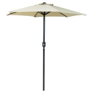 Charles Bentley 2m Metal Garden Parasol with Crank - Beige £50.00