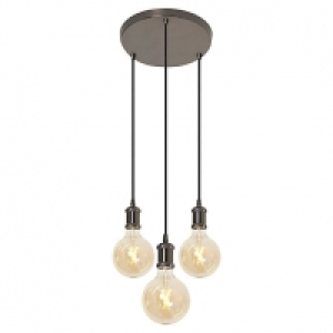 4lite WiZ Smart Triple Plate Blackened Silver Pendant with 3 £80.00