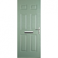 Wickes  Euramax 6 Panel Chartwell Green Left Hand Composite Door 880