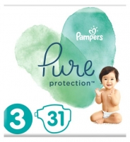 Boots  Pampers Pure Protection Size 3, 31 Nappies, 6-10kg