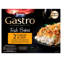 Iceland  Youngs Gastro 2 Fish Bakes Cheese & Leek Chunky Fish Portio