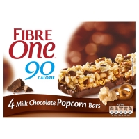 Iceland  Fibre One 90 Calorie Milk Chocolate Popcorn Bars 4 x 21g (84
