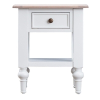 QDStores  Painted Oak 1 Drawer Lamp Table