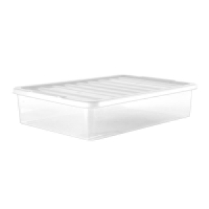 QDStores  43L Underbed Clear Plastic Storage Box