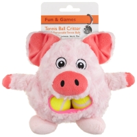 BMStores  Tennis Ball Critter Dog Toy - Pig