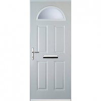 Wickes  Euramax 4 Panel 1 Arch White Right Hand Composite Door 880mm