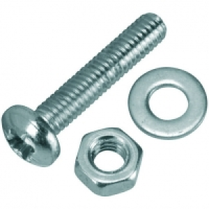 Wickes  Wickes Machine Screws with Pozi Head, Nut & Washer - M4 x 20