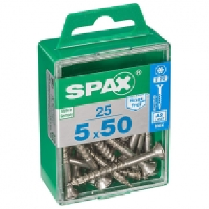 Spax Tx Countersunk Stainless Steel Screws - 5 X 50mm Pack O £7.40