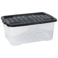 Wickes  Strata Curve Box with Lid 42L Pack of 3
