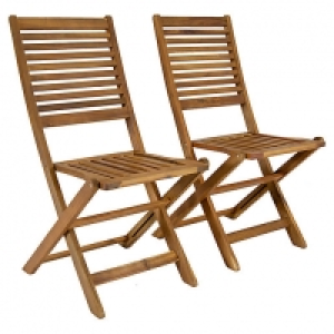 Charles Bentley FSC Acacia Pair of Wooden Foldable Garden Ch £100.00