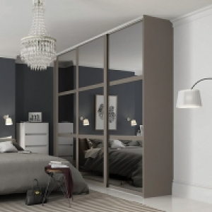 Spacepro 3 Panel Shaker Stone Grey Frame Mirror Door - 914mm £180.00