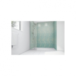 Wickes  Mermaid Blue Reef Gloss Laminate 3 sided Shower Panel Kit 12