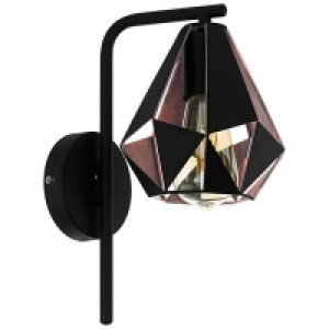 Wickes  Eglo Carlton 4 Black & Copper Wall Light - 60W