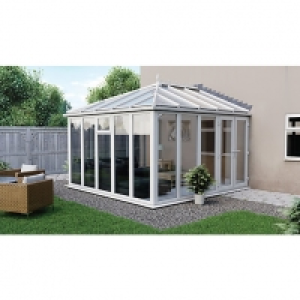 Wickes  Euramax Edwardian Glass Roof Full Glass Modern Conservatory 