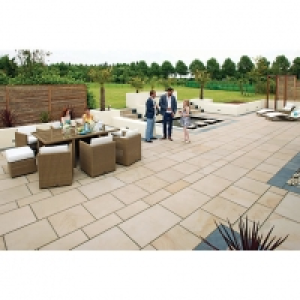 Wickes  Marshalls Sawn Versuro Smooth Caramel Cream Paving Slab 750 