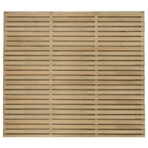 Forest Garden Double Slatted Fence Panel 6 x 5 ft 5 Pack
