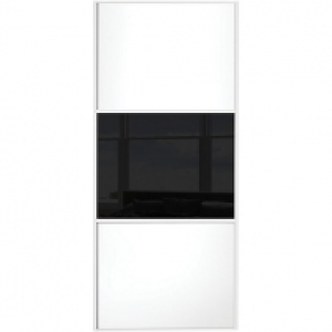 Spacepro Sliding Wardrobe Door Wideline White Panel & Black  £170.00