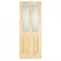 Wickes  Wickes Skipton Glazed Clear Pine 4 Panel Internal Door - 198