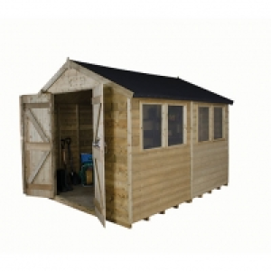 Forest Garden 10 x 8ft Double Door Tongue & Groove Apex Pres £1,280.00