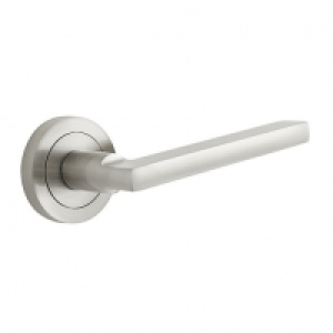 Designer Levers Scylla Lever On Rose Door Handle - Brushed N