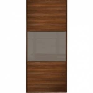 Spacepro Sliding Wardrobe Door Wideline Walnut Panel & Cappu