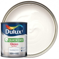 Wickes  Dulux Quick Dry Gloss Paint - Pure Brilliant White 750ml