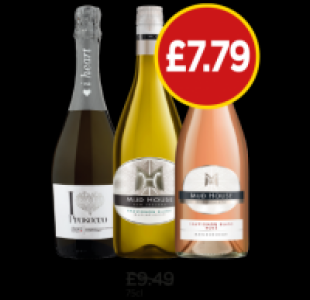 Budgens  I Heart Prosecco, Mud House Sauvignon Blanc, Sauvignon Blanc