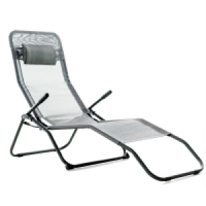 Monaco Folding Recliner Sun Lounger - Grey £29.99