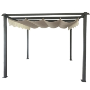 Monaco Metal Gazebo Pergola and Slide Away Sun Shade &pound;379.99