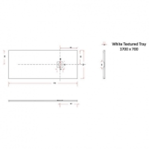 Wickes 35mm White Textured Rectangular Shower Tray - 1700 x