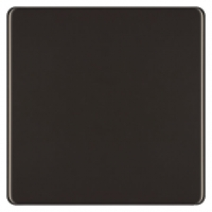 Wickes  Wickes 1 Gang Blanking Plate Black Nickel Screwless Flat Pla