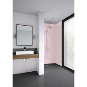 Wickes  Mermaid Rose Gloss Acrylic 2 Sided Shower Panel Kit - 900 x 