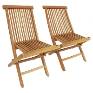 Charles Bentley Pair of Teak Wooden Folding Garden Chairs £120.00