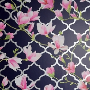 Arthouse Magnolia Trellis Navy Wallpaper 10.05m x 53cm