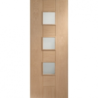 Wickes  XL Joinery Messina Obscure Glazed Oak 8 Panel Internal Door 
