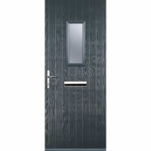 Wickes  Euramax 1 Square Grey Right Hand Composite Door 880mm x 2100