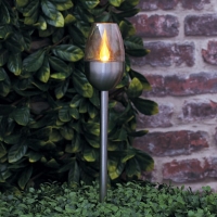 QDStores  Bright Garden Solar Torch Flame Stake Light