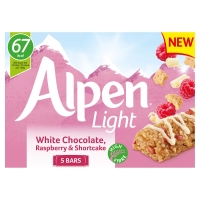 Iceland  Alpen Light Cereal Bar White Chocolate, Raspberry and Shortc