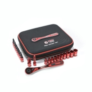 InExcess  Red Pro Tools 23pc Socket Set 1/4 Inch Drive (6.00 Series) - Red
