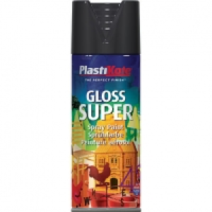 Wickes  Plastikote Super Spray Paint - Gloss Black 400ml