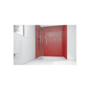 Wickes  Mermaid Crimson Acrylic Single Shower Panel 2400mm x 900mm