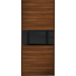 Spacepro Sliding Wardrobe Door Fineline Walnut Panel & Black