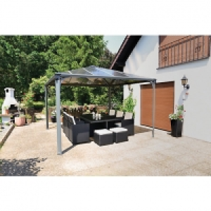 Palram Palermo Polycarbonate Garden Gazebo Grey - 3600 x 360 &pound;1,259.00