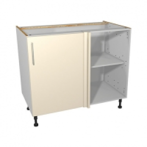 Wickes  Wickes Orlando Cream Gloss Slab Corner Base Unit - 1000mm