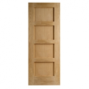 Wickes  Wickes Marlow Oak 4 Panel Shaker Internal Door - 1981mm x 68